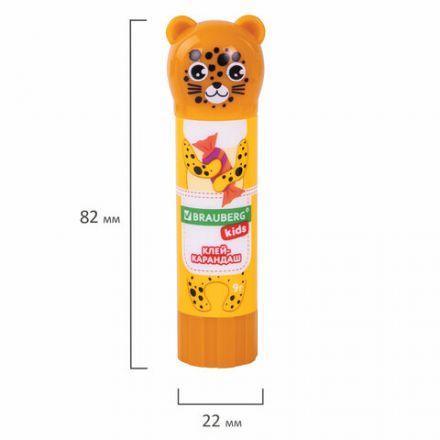 Клей-карандаш "Зверята: панда, слон, леопард", 9 г, фигурный колпачок, BRAUBERG KIDS, 271139 Клей-карандаш "Зверята: панда, слон, леопард", 9 г, фигурный колпачок, BRAUBERG KIDS, 271139