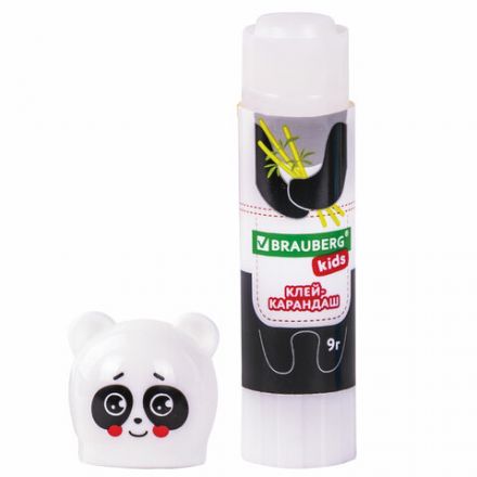 Клей-карандаш "Зверята: панда, слон, леопард", 9 г, фигурный колпачок, BRAUBERG KIDS, 271139 Клей-карандаш "Зверята: панда, слон, леопард", 9 г, фигурный колпачок, BRAUBERG KIDS, 271139