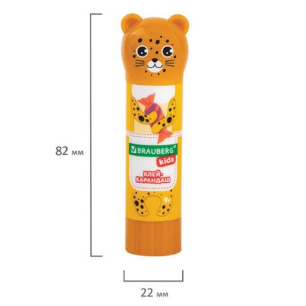 Клей-карандаш "Зверята: панда, слон, леопард", 9 г, фигурный колпачок, BRAUBERG KIDS, 271139 Клей-карандаш "Зверята: панда, слон, леопард", 9 г, фигурный колпачок, BRAUBERG KIDS, 271139