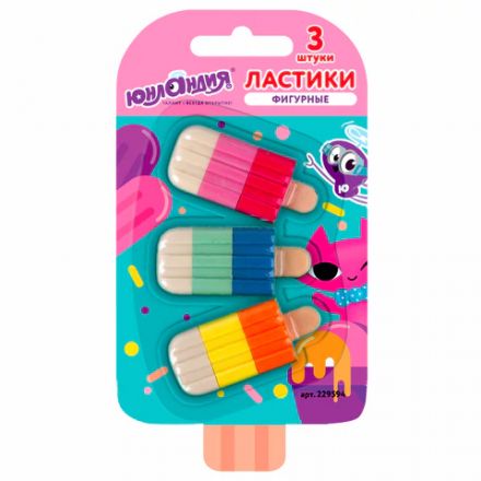 Набор ластиков фигурных ЮНЛАНДИЯ "СЛАДКИЕ ИСТОРИИ", 3 шт., ассорти, 229594 Набор ластиков фигурных ЮНЛАНДИЯ "СЛАДКИЕ ИСТОРИИ", 3 шт., ассорти, 229594