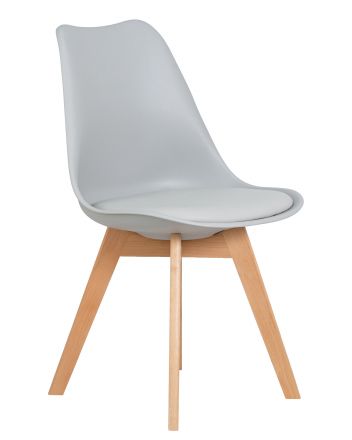 Набор 4 шт Стул обеденный DOBRIN JERRY SOFT, ножки светлый бук, цвет сиденья светло-серый (GR-01) Набор 4 шт Стул обеденный DOBRIN JERRY SOFT, ножки светлый бук, цвет сиденья светло-серый (GR-01)