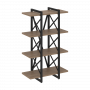 Loft Стеллаж на регулируемых опорах-4 полки VR.L-MST.O-4.4V Дуб аризона/Чёрный металл 800*400*1280