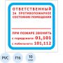 Знак безопасности F16 Отв противопож сост помещ 200x200 пласт2мм 10шт/уп