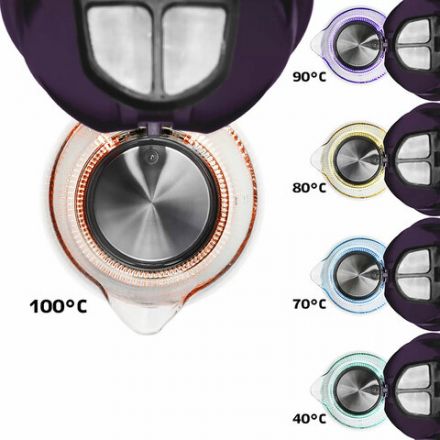 Чайник KITFORT КТ-640-5, 1,7 л, 2200 Вт, закрытый нагревательный элемент, ТЕРМОРЕГУЛЯТОР, стекло, фиолетовый Чайник KITFORT КТ-640-5, 1,7 л, 2200 Вт, закрытый нагревательный элемент, ТЕРМОРЕГУЛЯТОР, стекло, фиолетовый