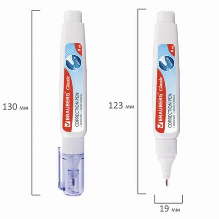 Ручка-корректор BRAUBERG, 9 мл, металлический наконечник, 221675 Ручка-корректор BRAUBERG, 9 мл, металлический наконечник, 221675