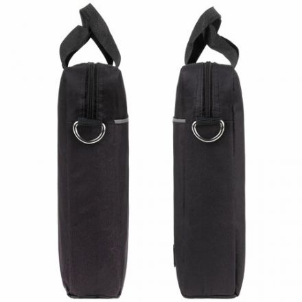 Сумка портфель HEIKKI MAXIMUM (ХЕЙКИ) с отделением для ноутбука 17,3", черная с серой вставкой, 34х44х6 см, 272590