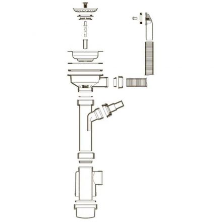 Сифон Юкинокс выпуск большой с переливом S710,в комплекте с сифоном Сифон Юкинокс выпуск большой с переливом S710,в комплекте с сифоном