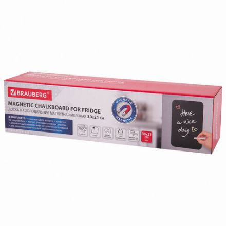 Доска на холодильник магнитно-меловая 30х21 см с мелками, магнитом и салфеткой, BRAUBERG, 237843 Доска на холодильник магнитно-меловая 30х21 см с мелками, магнитом и салфеткой, BRAUBERG, 237843
