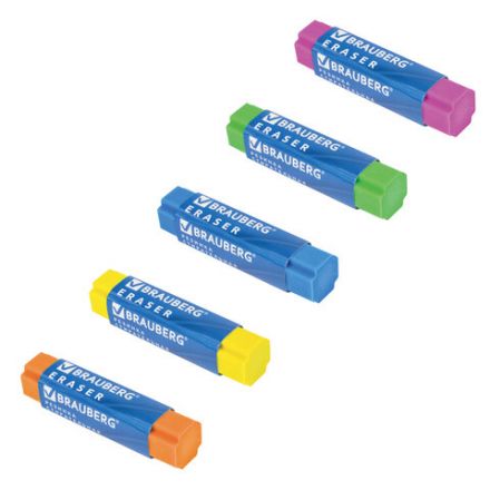 Ластик BRAUBERG "X-Erase", 68х15х15 мм, цвет ассорти, экологичный ПВХ, 228066 Ластик BRAUBERG "X-Erase", 68х15х15 мм, цвет ассорти, экологичный ПВХ, 228066