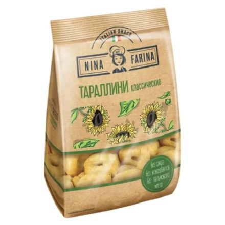 Мини-сушки (тараллини) NINA FARINA классические, 180 г, пакет, ВТ002 Мини-сушки (тараллини) NINA FARINA классические, 180 г, пакет, ВТ002