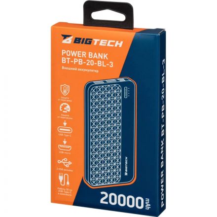 Внешний аккумулятор BigTech (BT-PB-20-BL-3) 20000 mAh черный Внешний аккумулятор BigTech (BT-PB-20-BL-3) 20000 mAh черный