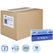 Полотенца бумажные д/дисп. Luscan Professional Vслож 2сл белцел200л18пач/уп