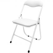 Стул складной каркас белый, кожзам белый РС 04 Стул складной каркас белый, кожзам белый РС 04