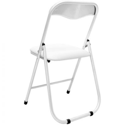 Стул складной каркас белый, кожзам белый РС 04 Стул складной каркас белый, кожзам белый РС 04