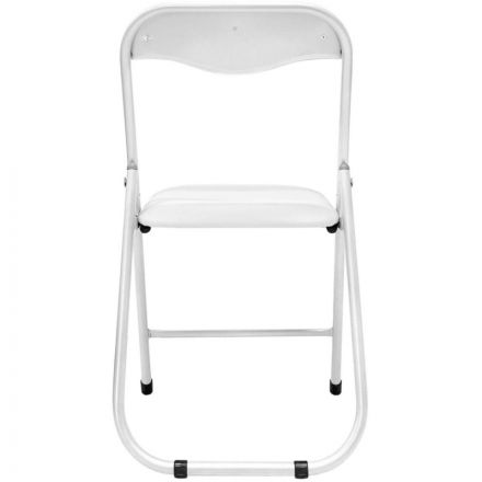 Стул складной каркас белый, кожзам белый РС 04 Стул складной каркас белый, кожзам белый РС 04