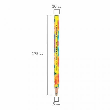 Карандаш с многоцветным грифелем ЮНЛАНДИЯ MAGIC, 1 шт., классические цвета, шестигранный, утолщенный грифель 5 мм, натуральное дерево,181789 Карандаш с многоцветным грифелем ЮНЛАНДИЯ MAGIC, 1 шт., классические цвета, шестигранный, утолщенный грифель 5 мм, натуральное дерево,181789