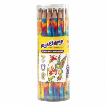 Карандаш с многоцветным грифелем ЮНЛАНДИЯ MAGIC, 1 шт., классические цвета, шестигранный, утолщенный грифель 5 мм, натуральное дерево,181789 Карандаш с многоцветным грифелем ЮНЛАНДИЯ MAGIC, 1 шт., классические цвета, шестигранный, утолщенный грифель 5 мм, натуральное дерево,181789