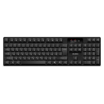 Клавиатура беспроводная SVEN KB-C2300W, USB, 104 клавиши, 2,4 GHz, черная, SV-021474