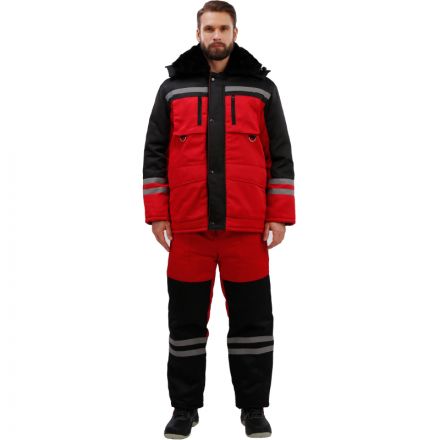 Костюм рабочий зимний муж з03-КПК красн/чер (р.60-62) 194-200 Костюм рабочий зимний муж з03-КПК красн/чер (р.60-62) 194-200