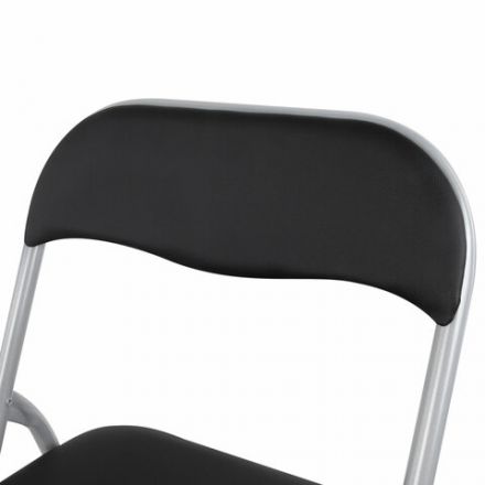 Стул складной BRABIX "Golf CF-007", серебристый каркас, кожзам чёрный, 532891