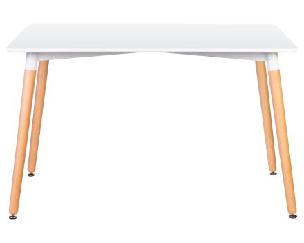 Стол обеденный DOBRIN SERRA WIDE, ножки светлый бук, столешница белая Стол обеденный DOBRIN SERRA WIDE, ножки светлый бук, столешница белая