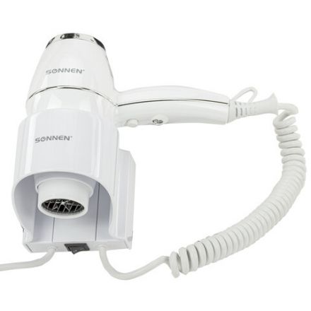 Фен для волос настенный SONNEN HD-2206 SUPER POWER, 1850 Вт, белый, 3 температурных режима, 608482