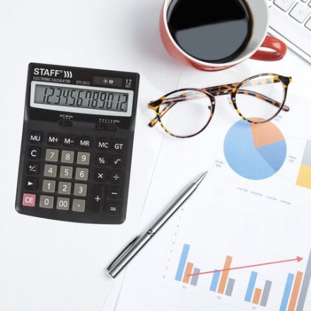 Калькулятор настольный STAFF STF-2512 (170х125 мм), 12 разрядов, двойное питание, 250136 Калькулятор настольный STAFF STF-2512 (170х125 мм), 12 разрядов, двойное питание, 250136