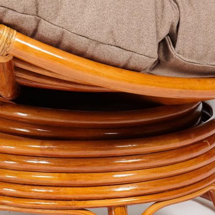 Кресло-качалка Папасан/Papasan (W 23/01 B) /с подушкой/ 115х78х104см, коньячный, экошерсть коричневый, 1811-5