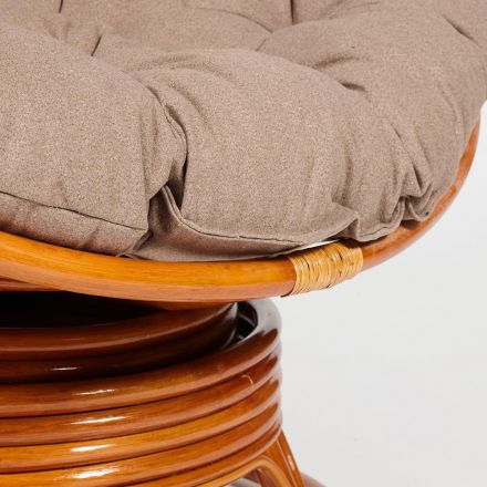 Кресло-качалка Папасан/Papasan (W 23/01 B) /с подушкой/ 115х78х104см, коньячный, экошерсть коричневый, 1811-5