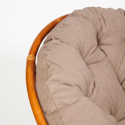 Кресло-качалка Папасан/Papasan (W 23/01 B) /с подушкой/ 115х78х104см, коньячный, экошерсть коричневый, 1811-5