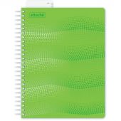 Бизнес-тетрадь Attache Waves А5 100 листов зеленая в клетку на евроспирали с линейкой (162х205 мм)