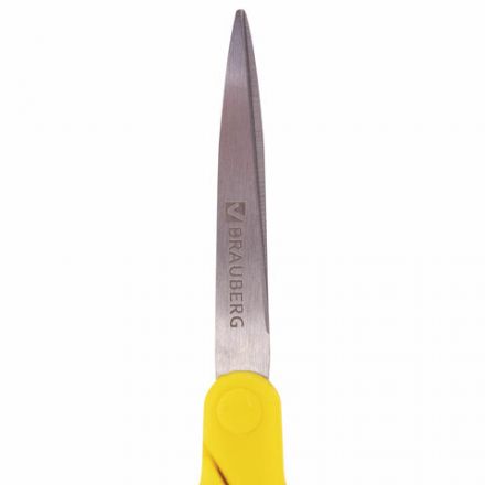 Ножницы BRAUBERG "Original", 155 мм, оранжево-желтые, ребристые резиновые вставки, 236450