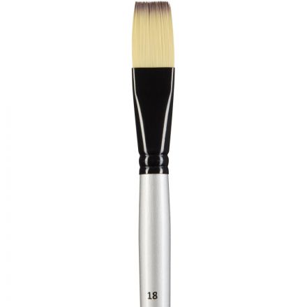 Кисть художественная Комус Арт синтетика средн.жест,плоск,№18,длинная ручка Кисть художественная Комус Арт синтетика средн.жест,плоск,№18,длинная ручка