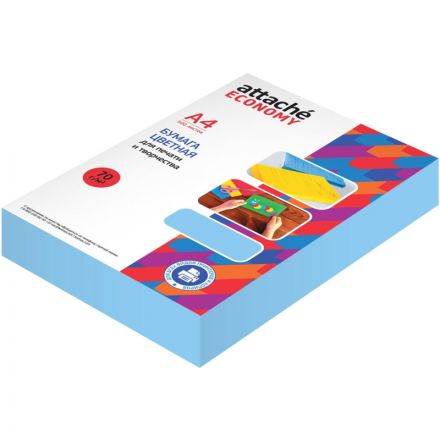 Бумага цветная Attache Economy (голубой пастель), 70г, А4, 500 л Бумага цветная Attache Economy (голубой пастель), 70г, А4, 500 л