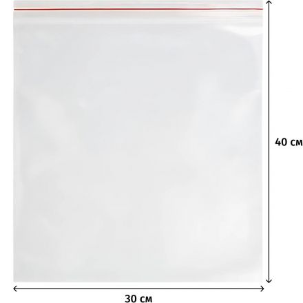 Пакет с замком (Zip-lock) 30х40 см, 32 мкм, 100 шт/уп Пакет с замком (Zip-lock) 30х40 см, 32 мкм, 100 шт/уп