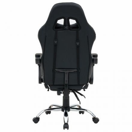 Кресло компьютерное CROMEX (КРОМЕКС) "Wave GM-145", вибромассаж, подножка, подушки, экокожа, черное/серое, 532956 Кресло компьютерное CROMEX (КРОМЕКС) "Wave GM-145", вибромассаж, подножка, подушки, экокожа, черное/серое, 532956