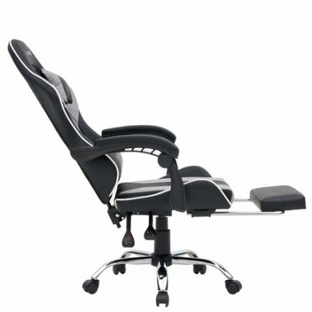 Кресло компьютерное CROMEX (КРОМЕКС) "Wave GM-145", вибромассаж, подножка, подушки, экокожа, черное/серое, 532956 Кресло компьютерное CROMEX (КРОМЕКС) "Wave GM-145", вибромассаж, подножка, подушки, экокожа, черное/серое, 532956