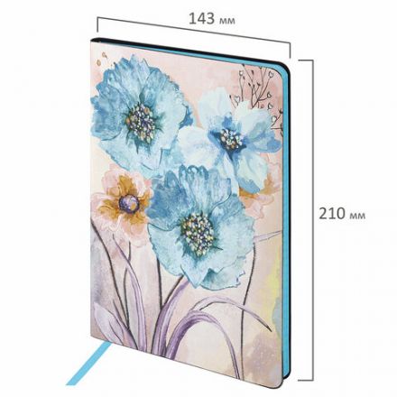 Блокнот А5 (143x210 мм), BRAUBERG VISTA "Delicate flowers", под кожу, гибкий, 80 л., 112077 Блокнот А5 (143x210 мм), BRAUBERG VISTA "Delicate flowers", под кожу, гибкий, 80 л., 112077