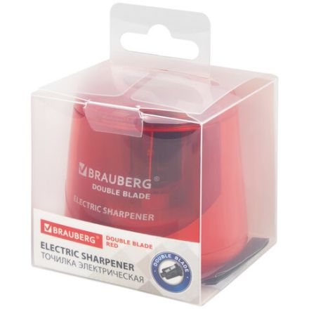 Точилка электрическая BRAUBERG DOUBLE BLADE RED, двойное лезвие, питание от 2 батареек АА, 271338 Точилка электрическая BRAUBERG DOUBLE BLADE RED, двойное лезвие, питание от 2 батареек АА, 271338