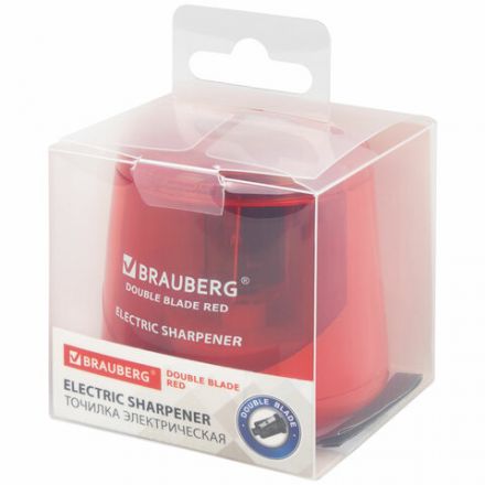 Точилка электрическая BRAUBERG DOUBLE BLADE RED, двойное лезвие, питание от 2 батареек АА, 271338 Точилка электрическая BRAUBERG DOUBLE BLADE RED, двойное лезвие, питание от 2 батареек АА, 271338