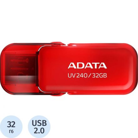 Флеш-память ADATA USB2.0 32GB RED AUV240-32G-RRD Флеш-память ADATA USB2.0 32GB RED AUV240-32G-RRD