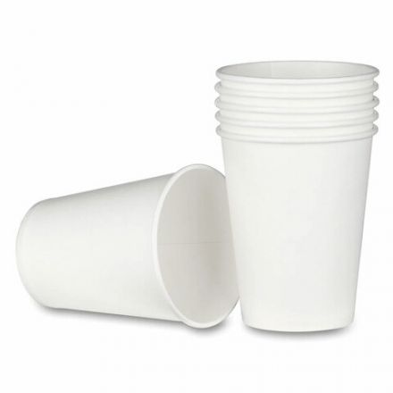 Стакан одноразовый бумажный 250 мл, КОМПЛЕКТ 50 шт., однослойный белый, холодное/горячее, ОФИСМАГ СТАНДАРТ, 608809