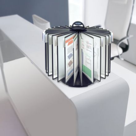 Демосистема настольная на 30 панелей, с 30 серыми панелями А4, вращающаяся, BRAUBERG, 231237 Демосистема настольная на 30 панелей, с 30 серыми панелями А4, вращающаяся, BRAUBERG, 231237