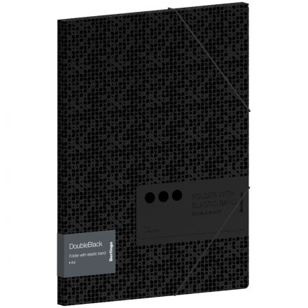 Папка на резинке Berlingo "DoubleBlack" А4, 600мкм, черная, с рисунком Папка на резинке Berlingo "DoubleBlack" А4, 600мкм, черная, с рисунком