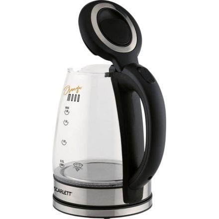 Чайник SCARLETT SC-EK27G36,электрический, стекло, 1800Вт, 1.8л, черный Чайник SCARLETT SC-EK27G36,электрический, стекло, 1800Вт, 1.8л, черный