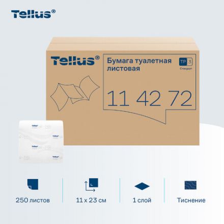 Бумага туалетная TORK (Система Т3) UNIVERSAL, КОМПЛЕКТ 40 шт., листовая, 250 л., 11х23 см, 1-слойная, 114272