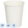 Стакан одноразовый бум 1-сл. d-80мм 200/250мл белый КОМУС 8OZ 50шт/уп