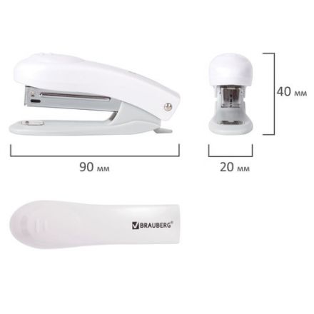 Степлер №10 BRAUBERG "Original", до 12 листов, с антистеплером, белый, 227769 Степлер №10 BRAUBERG "Original", до 12 листов, с антистеплером, белый, 227769