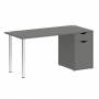 Home Office Стол письменный VR.SP-3-158.1 Металлик/Хром опоры 1580*720*750