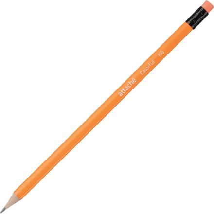 Карандаш чернографитный Attache Colorful НВ заточенный с ластиком